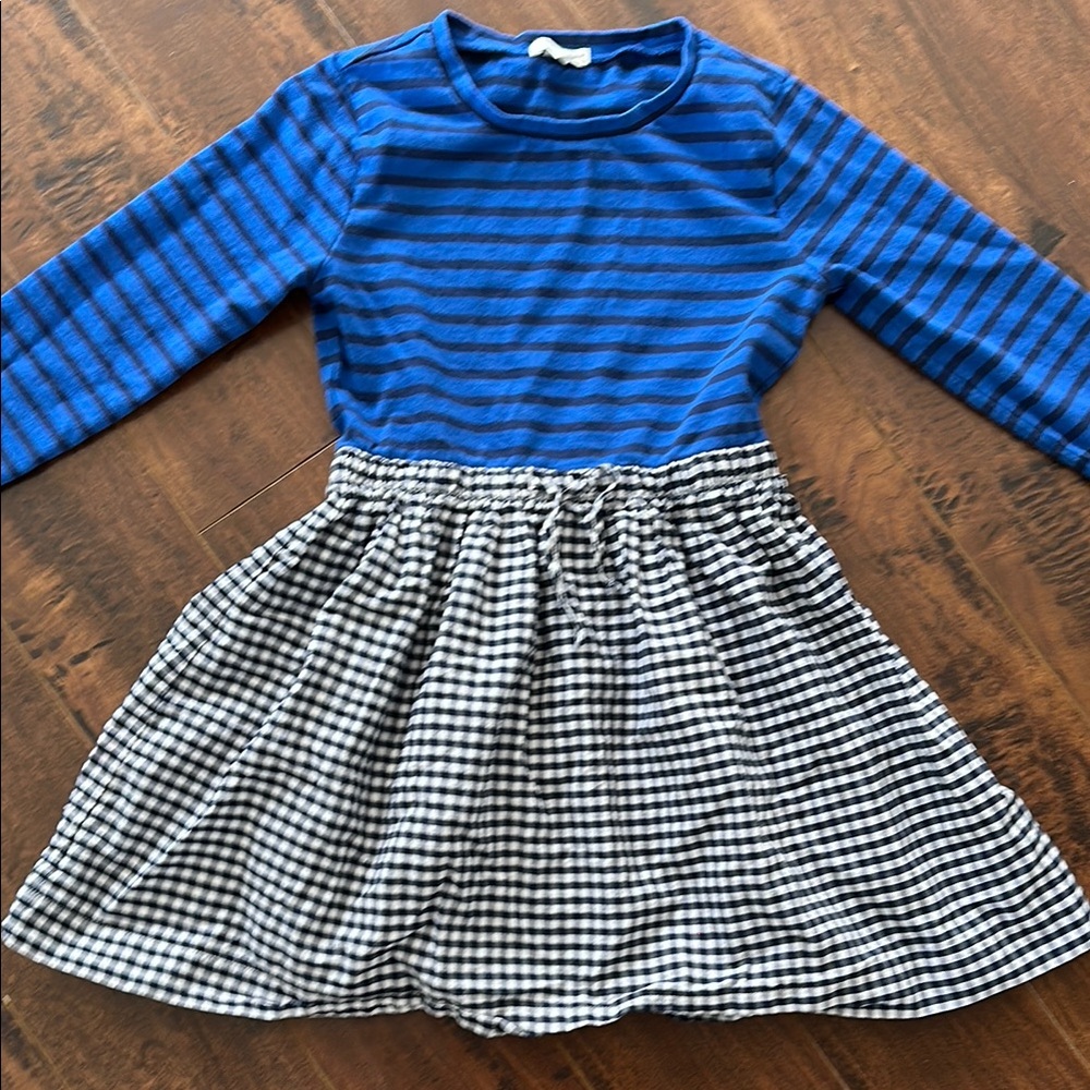 J. Crew kids Blue and Black Striped Kids Dress sz7
